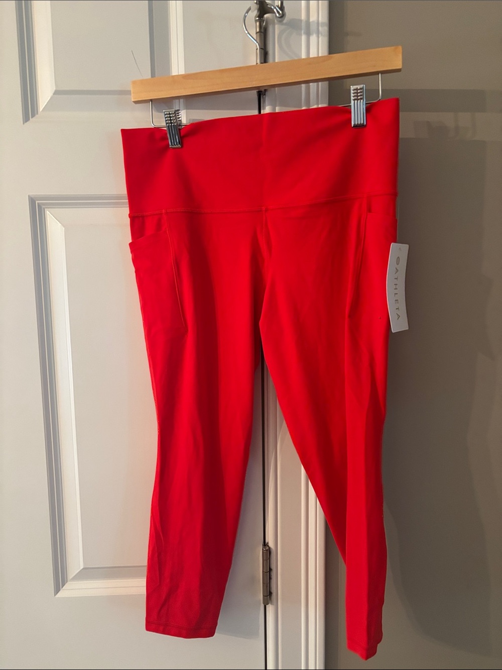 Athleta Bright Red High-Waist Capri Leggings